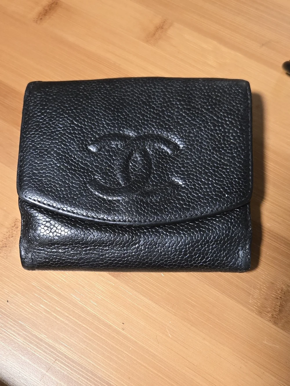 CHANEL BLACK CAVIAR LEATHER BIFOLD WALLET - Picture 16 of 16